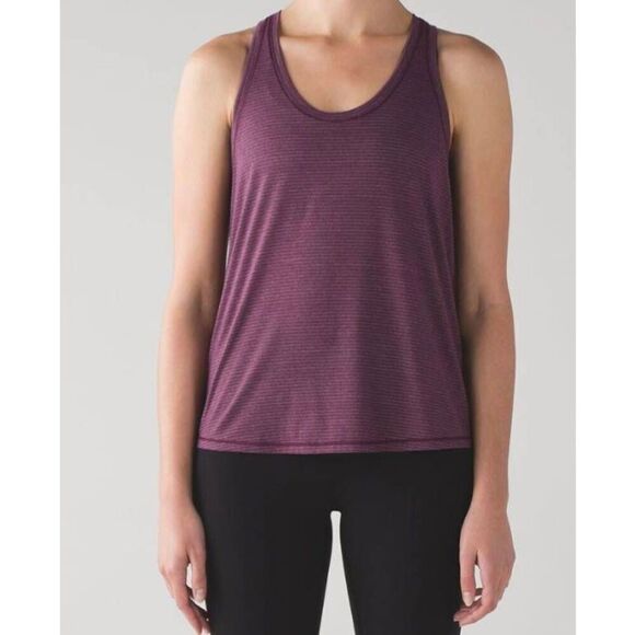 LULULEMON ATHLETICA Tie It Up Singlet In Heathered Plum Size 6 - Picture 2 of 6